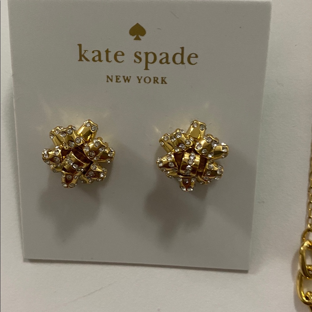 Kate Spade Gold Chain Necklace and Earrings - Picture 3 of 7